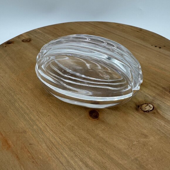 Gorham Crystal Egg  Nut Shape Trinket Box Vintage - Picture 1 of 11